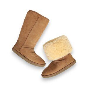 UGG Chestnut Classic Tall Suede Shearling Lined Boots Size 8